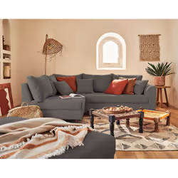 Best Mobilier Rune Canapé d'angle 4 siège(s) Gris - Vue supplémentaire 5