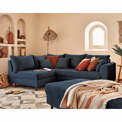 Best Mobilier Rune, Bleu, Velours, Bois, Bois, 2310 mm, 1610 mm