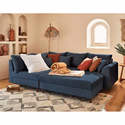 Best Mobilier Rune Canapé d'angle 4 siège(s) Bleu