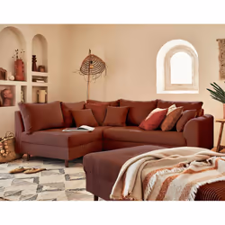 Best Mobilier Rune, Terre cuite, Velours, Bois, Bois, 2310 mm, 1610 mm