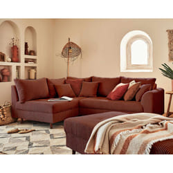Best Mobilier Rune Canapé d'angle 4 siège(s) Terre cuite