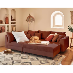 Best Mobilier Rune Canapé d'angle 4 siège(s) Terre cuite