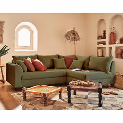 Best Mobilier Rune, Vert, Velours, Bois, 2310 mm, 1610 mm, 810 mm