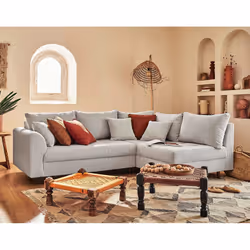 Best Mobilier Rune, Gris, Velours, Bois, 2310 mm, 1610 mm, 810 mm