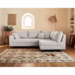 Best Mobilier Rune Canapé d'angle 4 siège(s) Gris