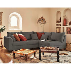 Best Mobilier Rune Canapé d'angle 4 siège(s) Gris