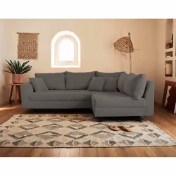Best Mobilier Rune Canapé d'angle 4 siège(s) Gris