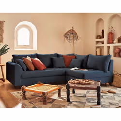 Best Mobilier Rune, Bleu, Velours, Bois, 2310 mm, 1610 mm, 810 mm