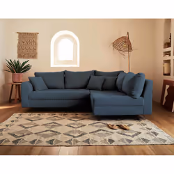 Best Mobilier Rune Canapé d'angle 4 siège(s) Bleu