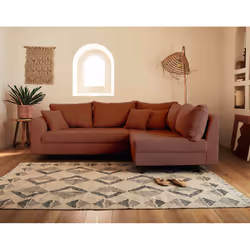 Best Mobilier Rune Canapé d'angle 4 siège(s) Terre cuite