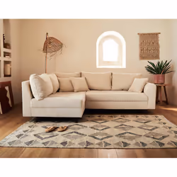Best Mobilier Rune Canapé d'angle 4 siège(s) Beige