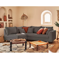 Best Mobilier Rune, Terre cuite, Velours, Bois, Bois, 2310 mm, 1610 mm