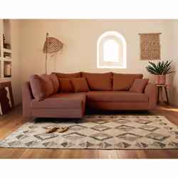 Best Mobilier Rune Canapé d'angle 7 siège(s) Beige