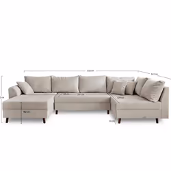 Best Mobilier Rune Canapé d'angle 7 siège(s) Vert - Vue supplémentaire 5