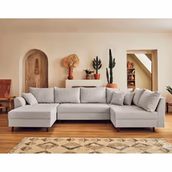 Best Mobilier Rune Canapé d'angle 7 siège(s) Gris