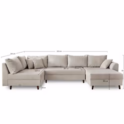 Best Mobilier Rune Canapé d'angle 7 siège(s) Beige - Vue supplémentaire 10