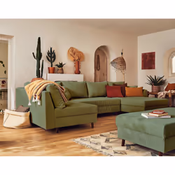 Best Mobilier Rune Canapé d'angle 7 siège(s) Beige