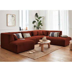 Best Mobilier Victoire Canapé d'angle 7 siège(s) Terre cuite