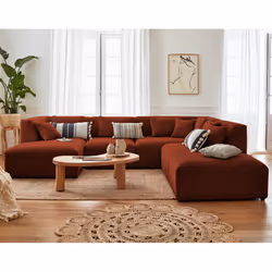 Best Mobilier Victoire Canapé d'angle 7 siège(s) Terre cuite