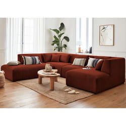 Best Mobilier Victoire Canapé d'angle 7 siège(s) Terre cuite