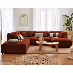Best Mobilier Victoire Canapé d'angle 7 siège(s) Terre cuite