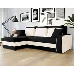Best Mobilier Valos Canapé d'angle 4 siège(s) Noir, Gris