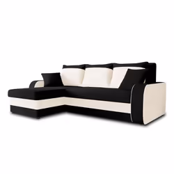 Best Mobilier Valos Canapé d'angle 4 siège(s) Noir, Gris - Vue supplémentaire 4