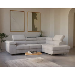 Best Mobilier Zaria Canapé d'angle 5 siège(s) Bleu