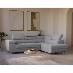 Best Mobilier Zaria, Gris, Velours, Bois, Métal, 2750 mm, 2020 mm