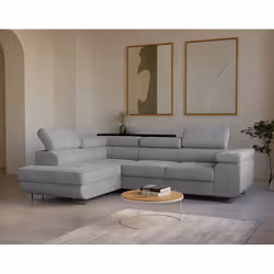 Best Mobilier Zaria, Gris, Velours, Bois, Métal, 2750 mm, 2020 mm