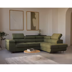 Best Mobilier Zaria, Beige, Velours, Bois, Métal, 2750 mm, 2020 mm