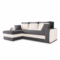 Best Mobilier Valos Canapé d'angle 4 siège(s) Noir, Blanc - Vue supplémentaire 4