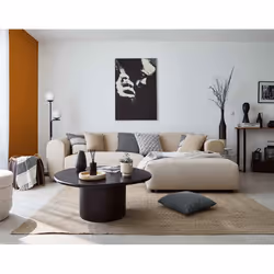 Best Mobilier Aumance, Bleu, Gris, Velours, Bois, Plastique, 2520 mm, 1500 mm