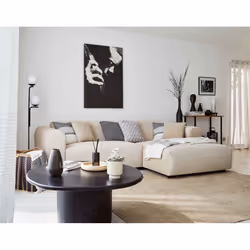 Best Mobilier Aumance Canapé d'angle 4 siège(s) Bleu, Gris