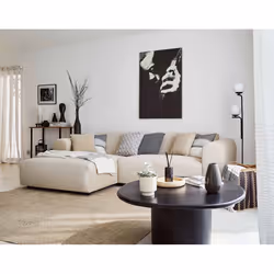 Best Mobilier Aumance Canapé d'angle 4 siège(s) Bleu, Gris
