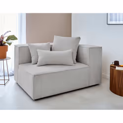 Best Mobilier Colombine, Gris, Velours, Bois, Plastique, 1330 mm, 1020 mm