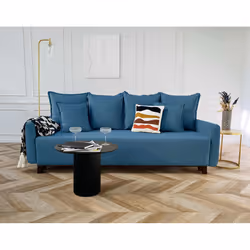 Best Mobilier Apia, Gris, Velours, Bois, Bois, 2200 mm, 1000 mm