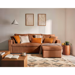 Description générale Offrez un nouveau décor à votre salon avec le canapé d'angle réversible Cyrus. Ce modèle contemporain, r ...
