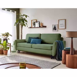 Best Mobilier Dan, Vert, Velours, Bois, Bois, 2200 mm, 1000 mm