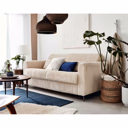 Best Mobilier Owen, Bleu, Velours, Bois, Métal, 1950 mm, 990 mm