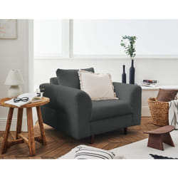 Rune - fauteuil - en tissu bouclette - gris