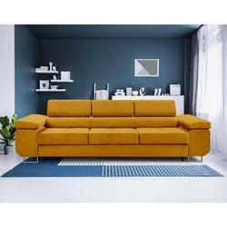 Bestmobilier - Pablo - canapé 3 places - convertible avec têtières réglables - en velours