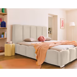 Torreon - lit coffre - 140x200 - sommier inclus - en velours