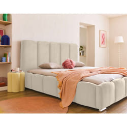 Torreon - lit coffre - 140x200 - sommier inclus - en velours