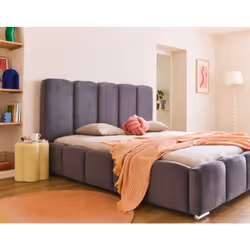 Torreon - lit coffre - 160x200 - sommier inclus - en velours