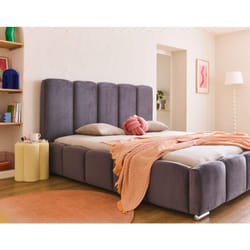 Torreon - lit coffre - 160x200 - sommier inclus - en velours