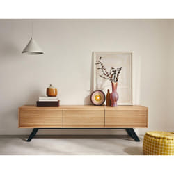 Zapallar - meuble TV - bois et noir - 206 cm