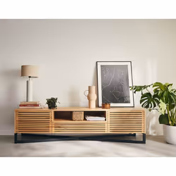 Medellin - meuble TV - bois et noir - 200 cm