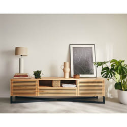 Medellin - meuble TV - bois et noir - 200 cm