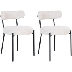 Lisa Design - Ivanec - lot de 2 chaises - en tissu bouclette - noir / blanc